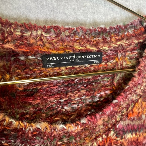 Peruvian Connection Alpaca Wool Blend Oversized  Cable Knit Pull Over Sweater - Picture 3 of 6